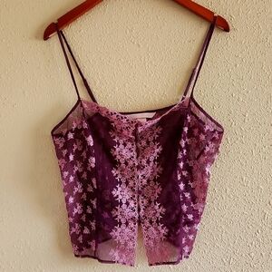 Victoria Secret Maroon Lace Top